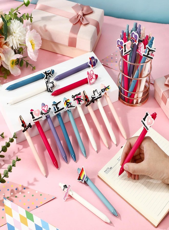 Feifeiya 30 Pcs Gymnastics Party Favors Gymnastics Pens Gifts Retractable Ballpoint Pen Bulk Birthday Party Decorations Cheer Goodie Bag Stuffers Gymnast Gifts for Team Women Gym Sport Yoga - Image 4