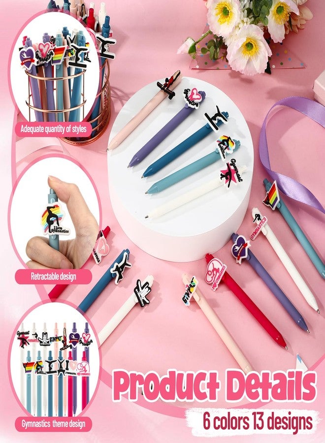 Feifeiya 30 Pcs Gymnastics Party Favors Gymnastics Pens Gifts Retractable Ballpoint Pen Bulk Birthday Party Decorations Cheer Goodie Bag Stuffers Gymnast Gifts for Team Women Gym Sport Yoga - Image 3