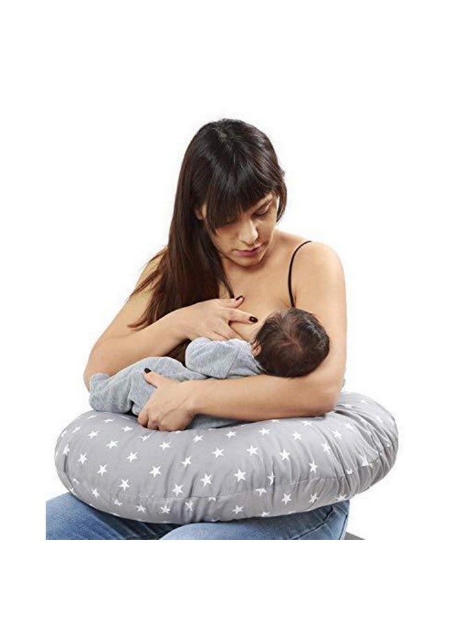 Kradyl Kroft 5In1 Baby Feeding Pillow With 100% Cotton Detachable Cover | With Belt And Baby Hoop | Breastfeeding Pillow | Nursing Pillow (Stargrey) - Image 1