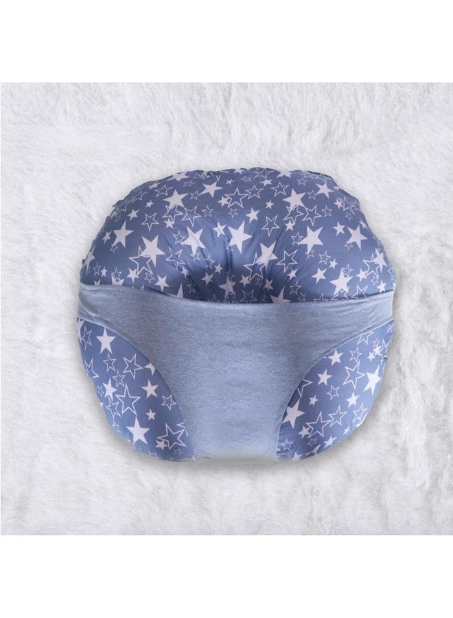 Kradyl Kroft 5In1 Baby Feeding Pillow With 100% Cotton Detachable Cover | With Belt And Baby Hoop | Breastfeeding Pillow | Nursing Pillow (Stargrey) - Image 2