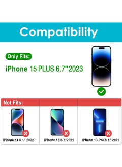 Rock Pow (2 PCS) Case Privacy Screen Protector for iPhone 15 Plus 2023 9H Anti Spy Dark Tempered Glass Screen Film Guard for iPhone 15 Plus 6.7 Inch 2023 Case Friendly Bubble Free  - Image 2