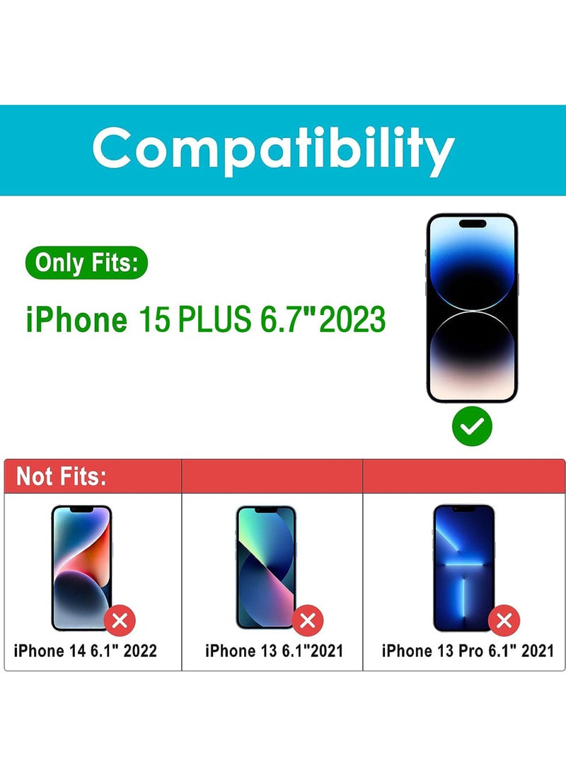 روك بو (عبوتان) واقي شاشة للخصوصية لهاتف iPhone 15 Plus 2023 9H مضاد للتجسس من الزجاج المقسى الداكن واقي شاشة لهاتف iPhone 15 Plus 6.7 بوصة 2023، جراب صديق للبيئة وخالي من الفقاعات  - Image 2