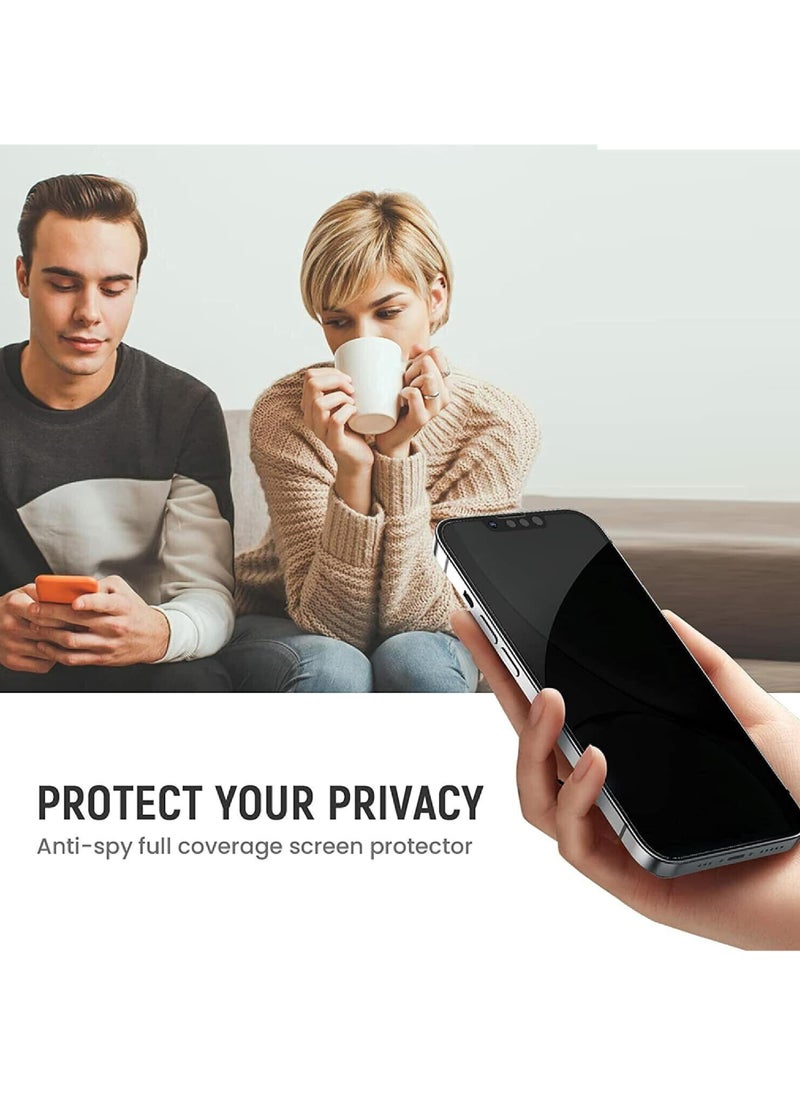 روك بو (عبوتان) واقي شاشة للخصوصية لهاتف iPhone 15 Plus 2023 9H مضاد للتجسس من الزجاج المقسى الداكن واقي شاشة لهاتف iPhone 15 Plus 6.7 بوصة 2023، جراب صديق للبيئة وخالي من الفقاعات  - Image 3