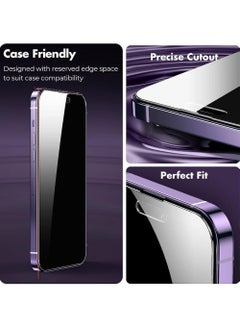 Rock Pow (2 PCS) Case Privacy Screen Protector for iPhone 15 Plus 2023 9H Anti Spy Dark Tempered Glass Screen Film Guard for iPhone 15 Plus 6.7 Inch 2023 Case Friendly Bubble Free  - Image 5