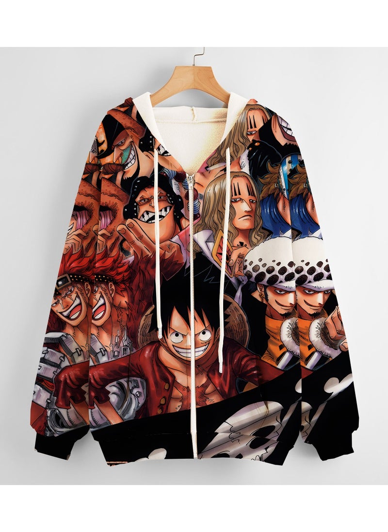 KUYING New One Piece Printed Zipper Sweatshirt Casual Sportswear  - Image 1