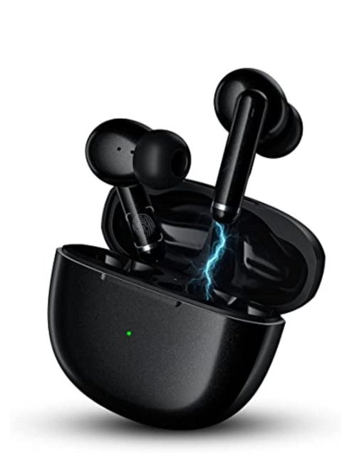 QCY HT03 True Wireless Active Noise Cancelling Earbuds, ANC Bluetooth Earphone with Microphone, Waterproof Headphone, In-ear Detection, Touch Control, Bass Sound Headset Compatible with Android iPhone