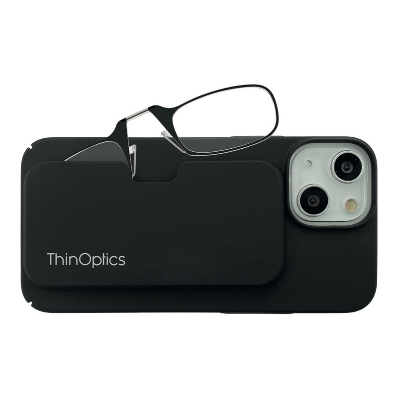 ThinOptics Slimline Rectangular Reading, iPhone 15 Plus Case/Black Glasses, 44 mm + 2 - Image 5