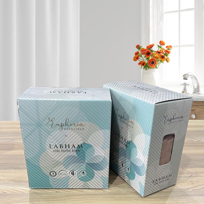 LABHAM - Euphoria 450GSM Reversible, Super Soft, Anti Microbial, Bath Towel (75cm x 150cm), Pack of 2 - Aqua - Image 4