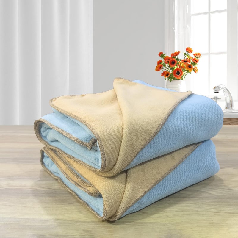 LABHAM - Euphoria 450GSM Reversible, Super Soft, Anti Microbial, Bath Towel (75cm x 150cm), Pack of 2 - Aqua - Image 2