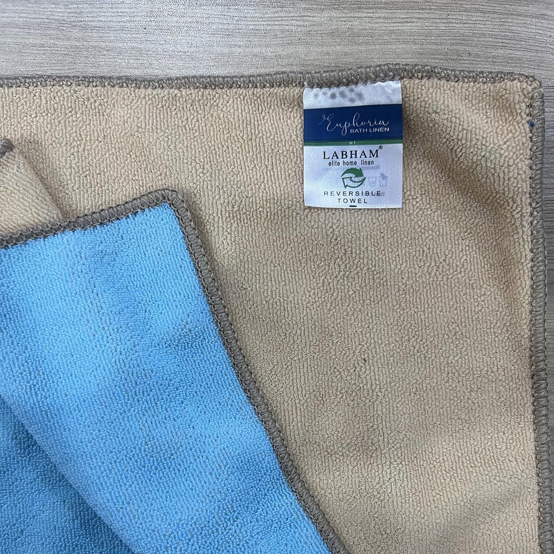 LABHAM - Euphoria 450GSM Reversible, Super Soft, Anti Microbial, Bath Towel (75cm x 150cm), Pack of 2 - Aqua - Image 3