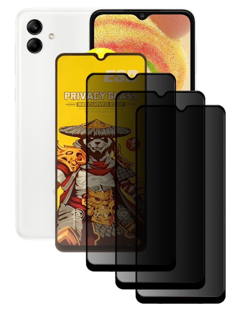 ESD 3 Pieces Tempered Dustproof Privacy Glass Screen Protector Compatible For Samsung Galaxy A04 - Image 1