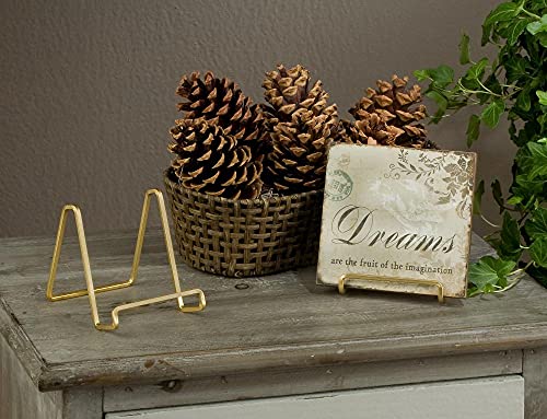 Tripar 3-Inch Gold Painted Square Book Holder/Stand, Wire Mini Easel, Small Photo Stands for Table, Display for Picture Frames, Plaques, & Plates - Image 3