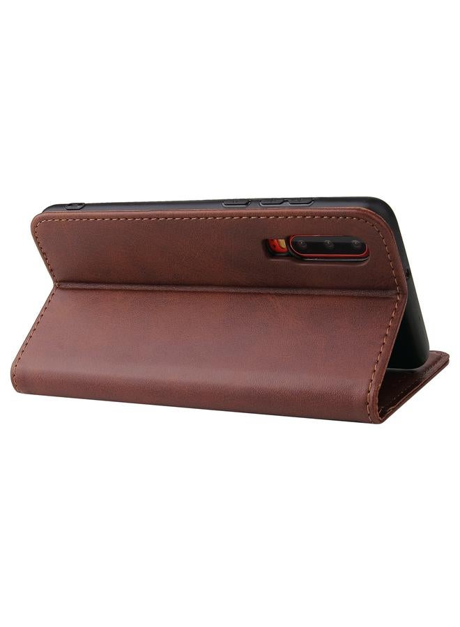 The Bros Phone Case For Huawei P30 Calf Texture Magnetic Horizontal Flip Leather Phone Case with Holder & Card Slots & Wallet  - Image 4