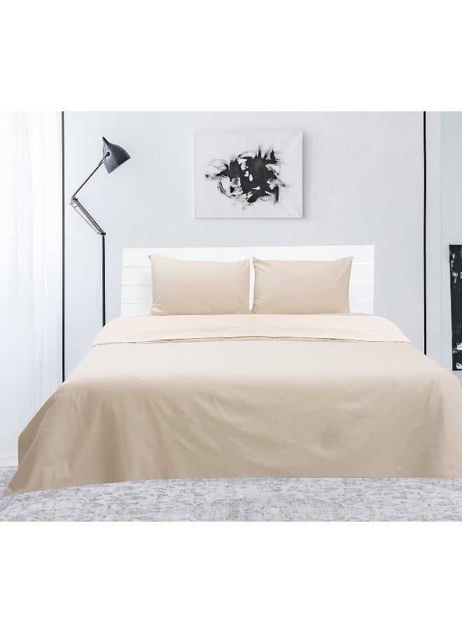 Hotel Linen Klub Hotel Linen Klub Queen Duvet Cover -1 Piece- 180 Thread Count 100% Cotton Percale, Size: 225 x 245 cm, Crafted for Ultimate Comfort and Restful Sleep Experience, Stone  - Image 2