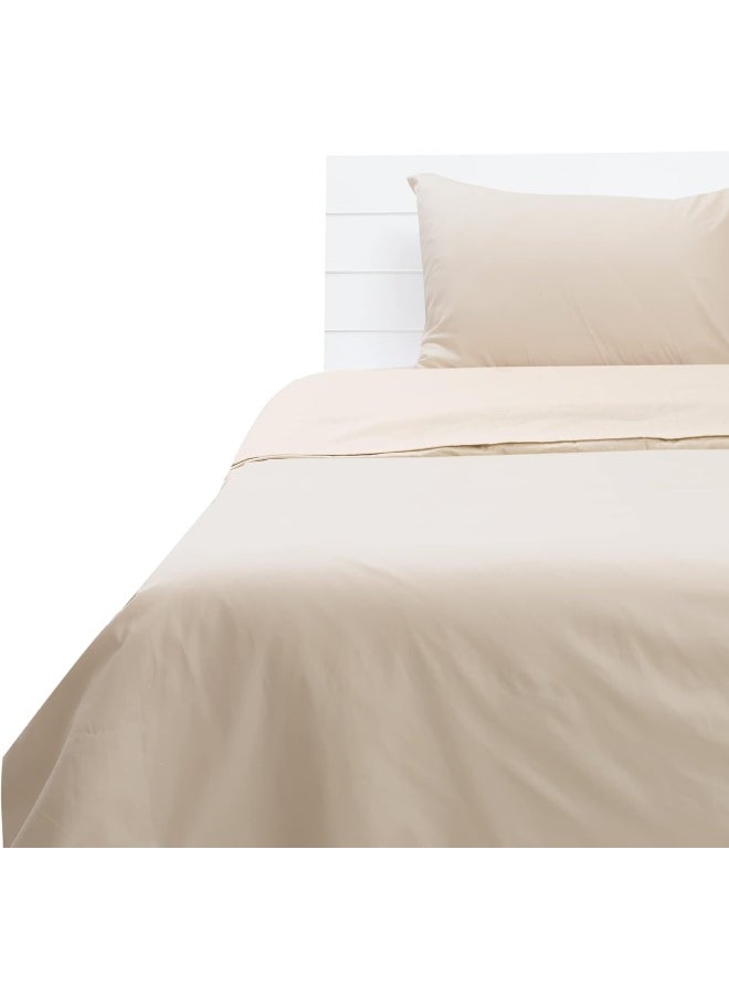 Hotel Linen Klub Hotel Linen Klub Queen Duvet Cover -1 Piece- 180 Thread Count 100% Cotton Percale, Size: 225 x 245 cm, Crafted for Ultimate Comfort and Restful Sleep Experience, Stone  - Image 1