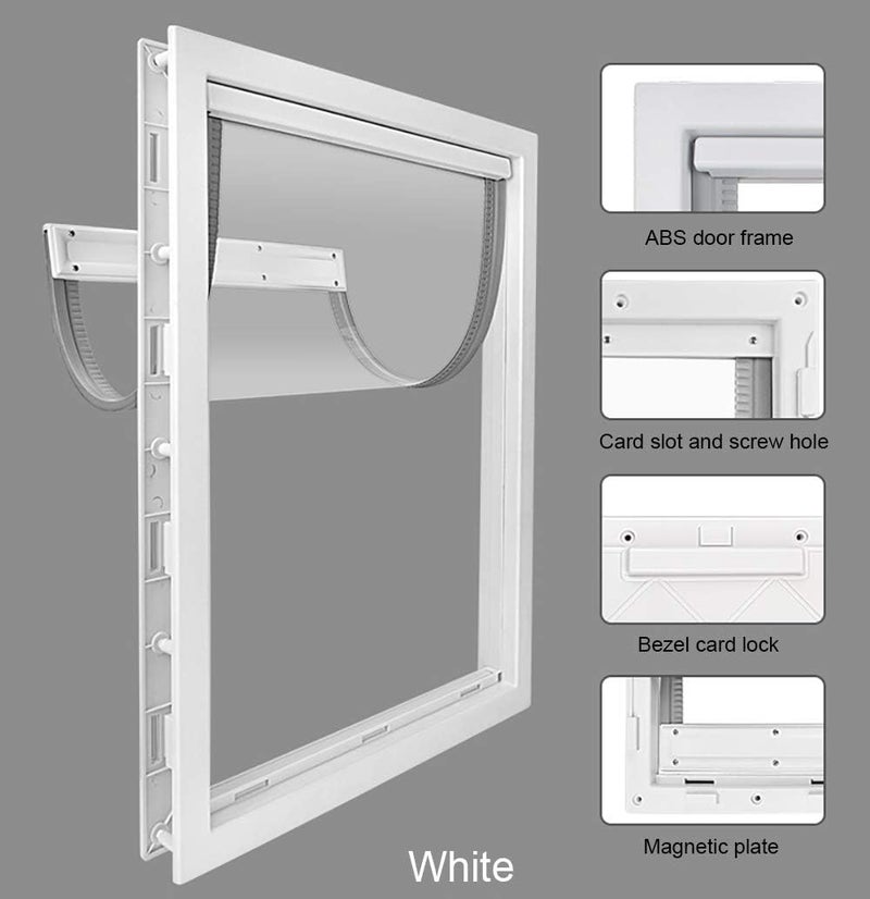 CEESC Dog Door with Soft Transparent Magnetic Flap and Snap-in Closing Panel, Premium PVC Plastic Doggie Door for Small Dog and Cat(M,White) - Image 4