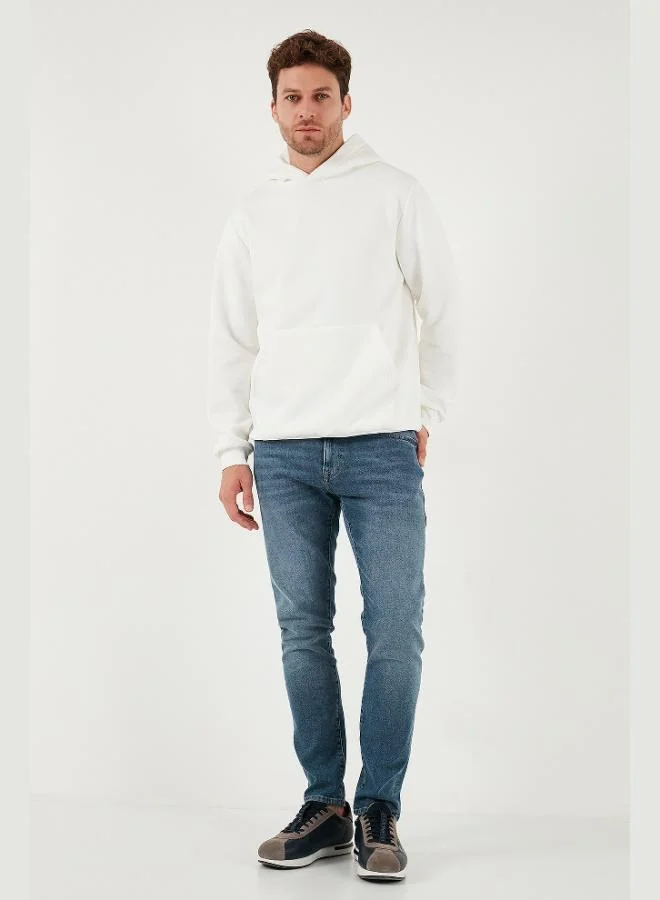 Buratti Buratti Regular Fit Hooded Sweatshirt with Kangaroo Pocket, Soft Fleece Lining, Men's Sweatshirt 5905281