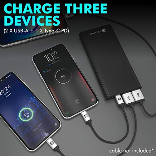 Portronics Power M 10K 18w 10000 mAh Metal Power Bank| Triple Output Fast Charging (Dual Mach USB-A + Type-C PD) Comes with Type-C Cable Included - Image 5