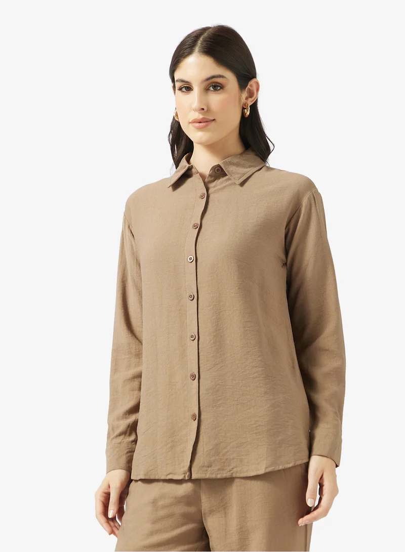 Ripples  Ladies Co-ord Set With Long Sleeves Top & Wide-Leg Pant for Women | Best Price UAE