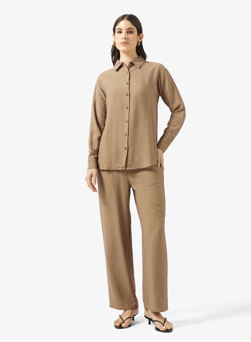 Ripples Ladies Co-ord Set With Long Sleeves Top & Wide-Leg Pant - Image 1