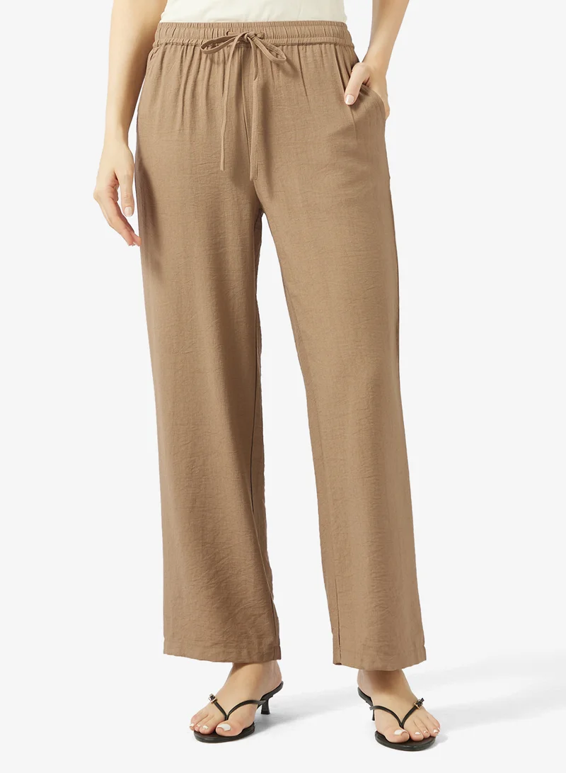 Ripples  Ladies Co-ord Set With Long Sleeves Top & Wide-Leg Pant for Women | Best Price UAE