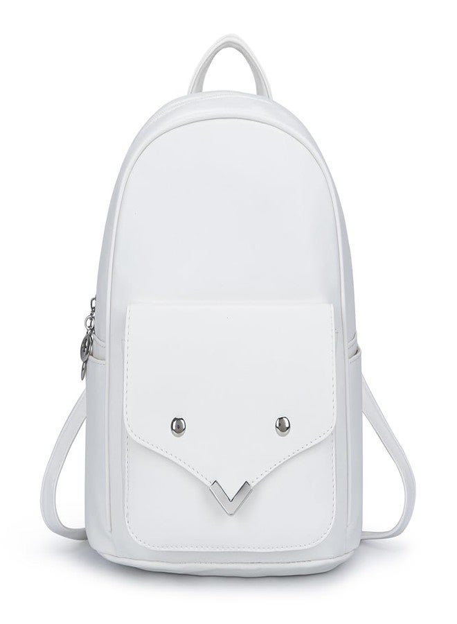 YiXiamo Fashion Backpacks for Women Teenage Girls Purses PU Leather Fox (Off-white) - Image 1