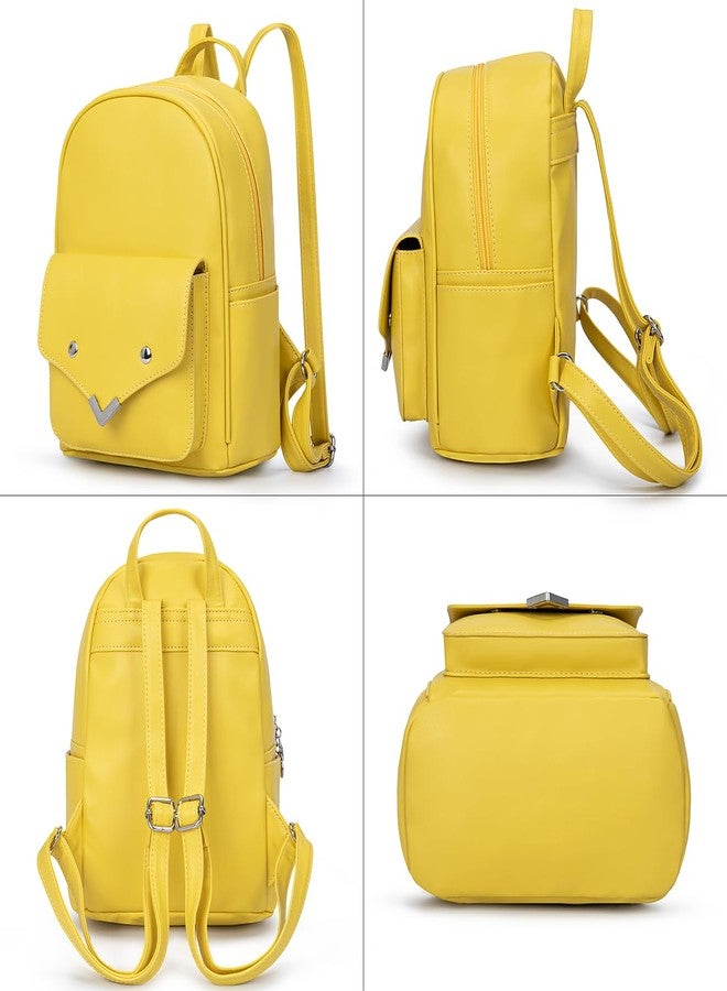 YiXiamo Fashion Backpacks for Women Teenage Girls Purses PU Leather Fox (Off-white) - Image 3
