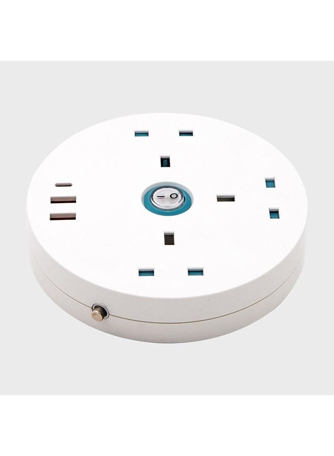 HOMEBEST موزع طاقة 3 مآخذ بريطانية 2 منفذ USB-A 1 منفذ USB-C بطول 2 متر أبيض - Image 1