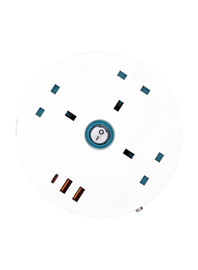 HOMEBEST موزع طاقة 3 مآخذ بريطانية 2 منفذ USB-A 1 منفذ USB-C بطول 2 متر أبيض - Image 2