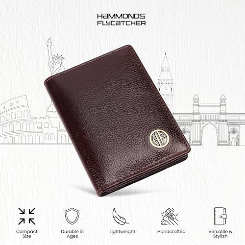 HAMMONDS FLYCATCHER Genuine Leather Card Holder Wallet for Man & Women, RFID Protected ATM/Credit Card Holder Wallet for Men with 4 Slots(Fits Upto 8 Cards), Gift for Men - Brown - Image 3