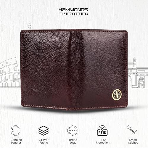 HAMMONDS FLYCATCHER Genuine Leather Card Holder Wallet for Man & Women, RFID Protected ATM/Credit Card Holder Wallet for Men with 4 Slots(Fits Upto 8 Cards), Gift for Men - Brown - Image 4