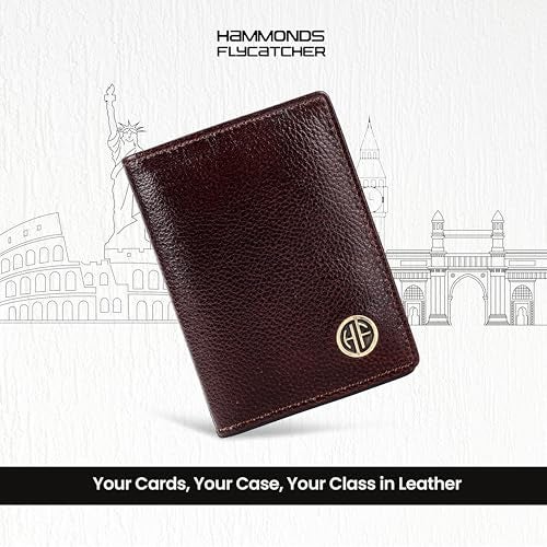 HAMMONDS FLYCATCHER Genuine Leather Card Holder Wallet for Man & Women, RFID Protected ATM/Credit Card Holder Wallet for Men with 4 Slots(Fits Upto 8 Cards), Gift for Men - Brown - Image 2