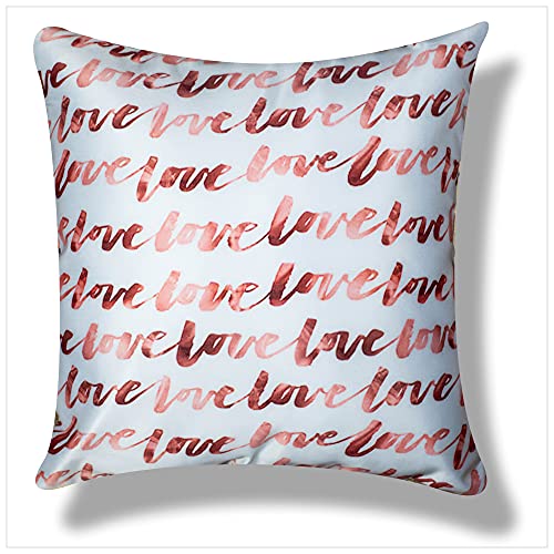 Vendola Gloriana Microfiber Satin 250TC Cushion Pillow Covers, Pink and Gold, Set of 5 (24X24 Inches) - Image 4