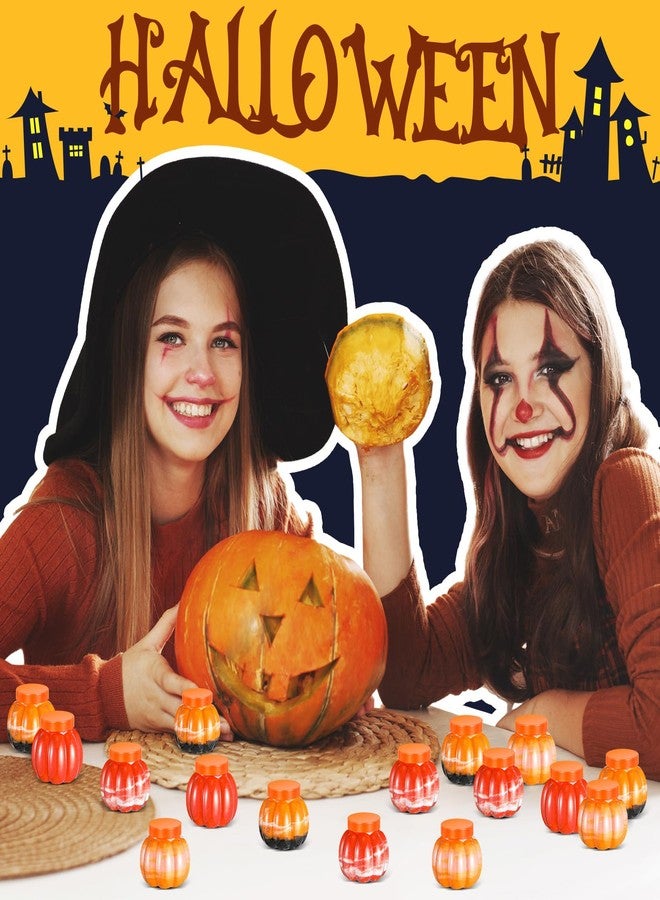 Hsei 100 Pcs 2 oz/ 60ml Plastic Pumpkin Jar with Lids Mini Halloween Pumpkin Candy Jar Small Fall Containers Clear Sand Art Potion Bottles for ThanksGiving Party Decoration Cookie Autume Gift Crafts - Image 5