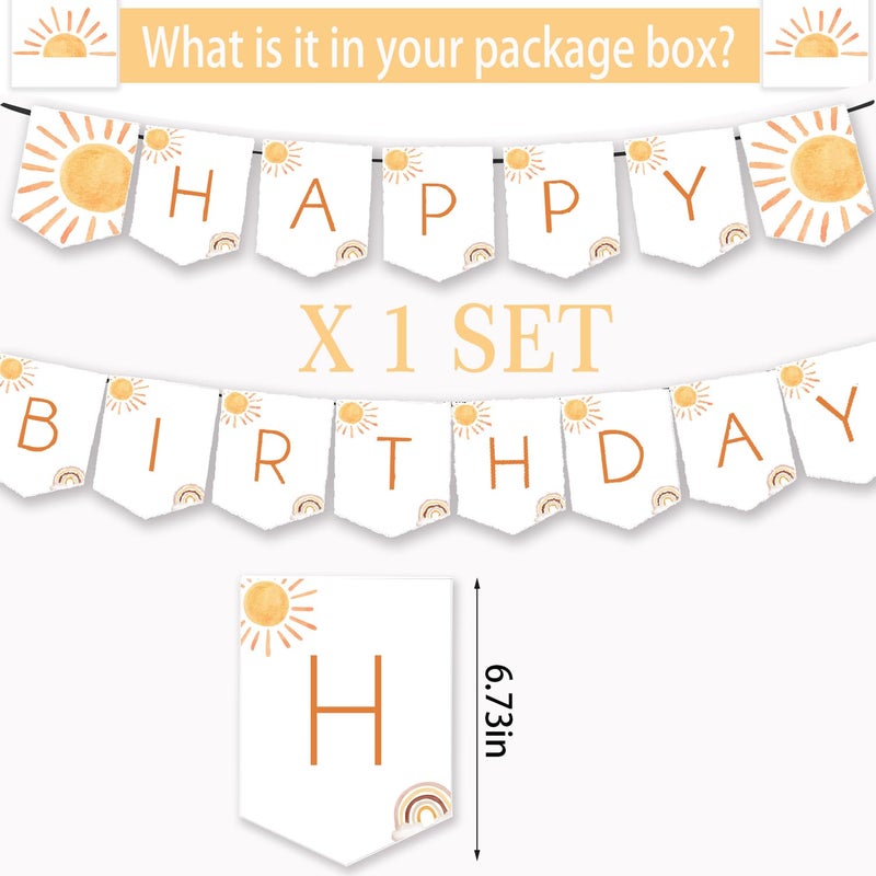 BIGKEOKI First Trip Around The Sun Birthday Decorations 102pcs Boho Sun 1st Birthday Paper Plates Napkins Cups and Table Cloth You Are My Sunshine Party Supplies Decoration - Image 3