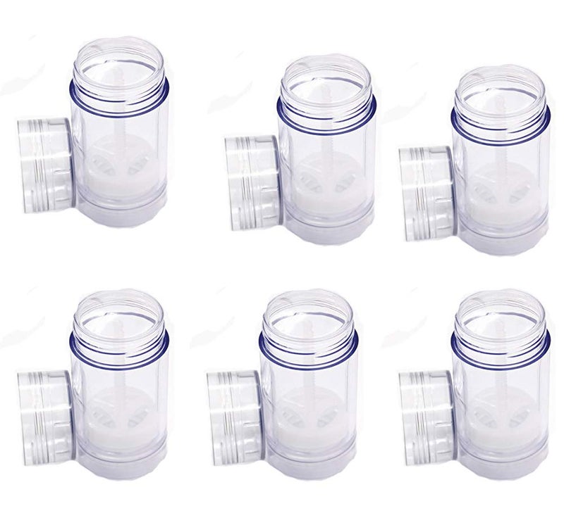 glasstore Clear Empty Plastic Round Deodorant Containers,Round Shape Bottom Filling Stick Deodorant Container Twist Up Stick Tube (C) - Image 1