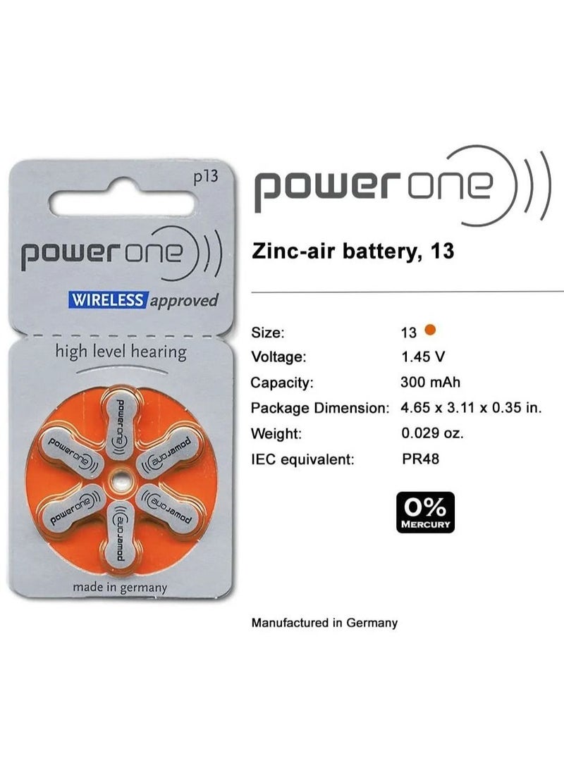 Power One PowerOne 1.45V Original German High Level Hearing Aid Batteries P13 Pack Of 60 Pieces  - Image 5