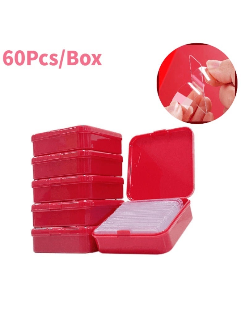 A set of transparent adhesive (double face) in a box, the number of which ranges from 50 to 60 pieces per box. - Image 1