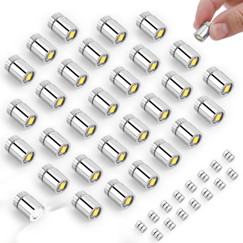 BTFO 30pcs Micro Mini LED Lights Cold White Small LED Lights with 15 Extra Battery Operated for Dollhouse Tiny Crafts DIY Decor for Miniature Projects Toy Buildings Party Decoration Accessories - Image 3