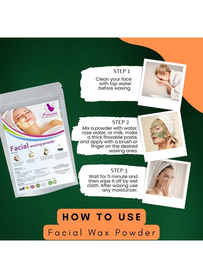 برينزاس لمستحضرات التجميل المصنوعة يدوياً بودرة شمع إزالة شعر الوجه من برينزاس ذا هاند ميد كوزماتيكس للنساء والرجال، لجميع أنواع البشرة، 100 جرام  - Image 3