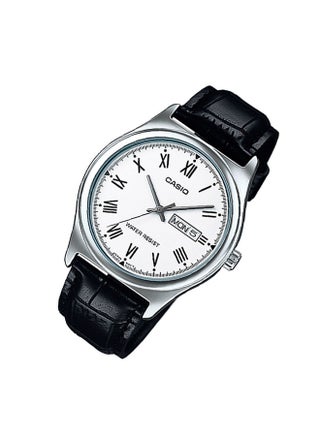 ساعة يد كوارتز بعقارب وسوار من الجلد طراز MTP-V006L-7BUDF - 38 مم - أسود رجال - view 4