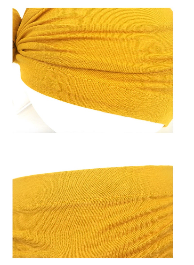 Generic 5 Pcs Big Bow Knot Turban Beanie Caps Cotton Newborn Baby Hat  - Image 3