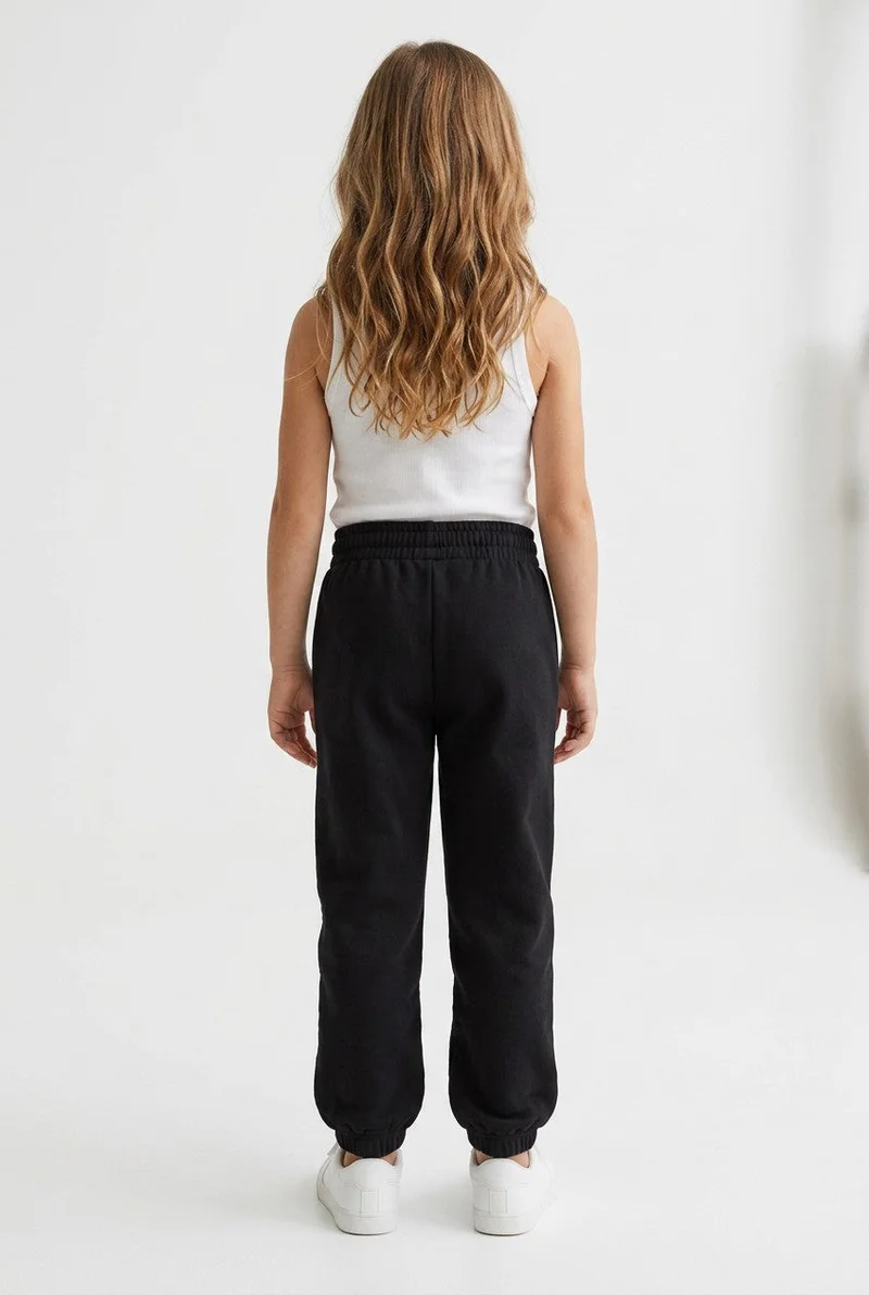 Ovs  OVS Girlsâ€™ Black Pure Cotton Joggers, Regular Fit for Women | Best Price UAE
