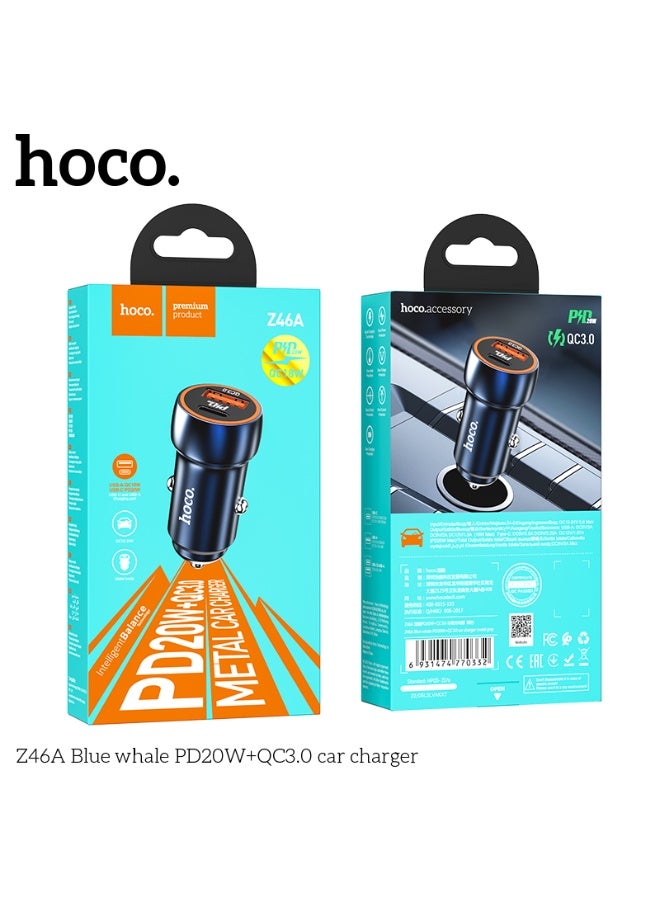 hoco. Z46A Blue whale PD20W+QC3.0 car charger - Image 4