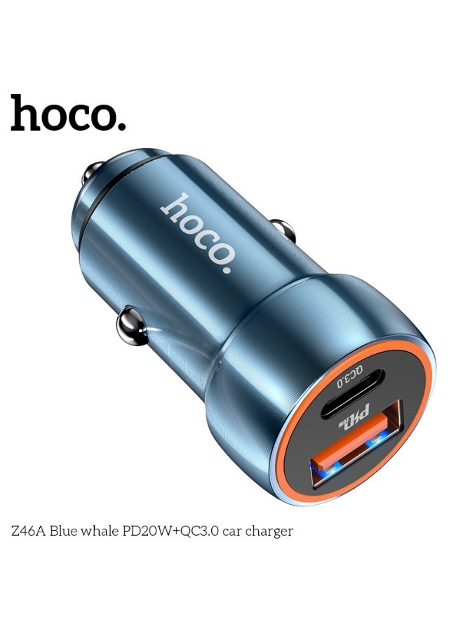 hoco. Z46A Blue whale PD20W+QC3.0 car charger - Image 2