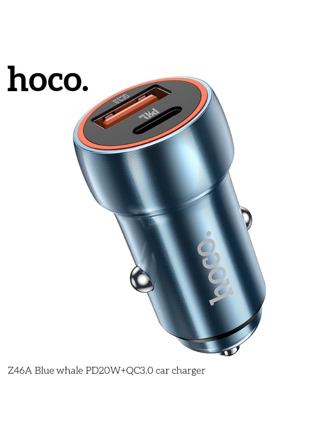 hoco. Z46A Blue whale PD20W+QC3.0 car charger - Image 3