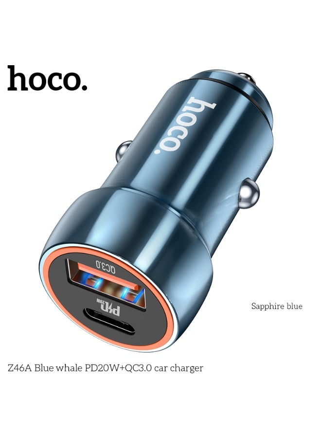 hoco. Z46A Blue whale PD20W+QC3.0 car charger - Image 1