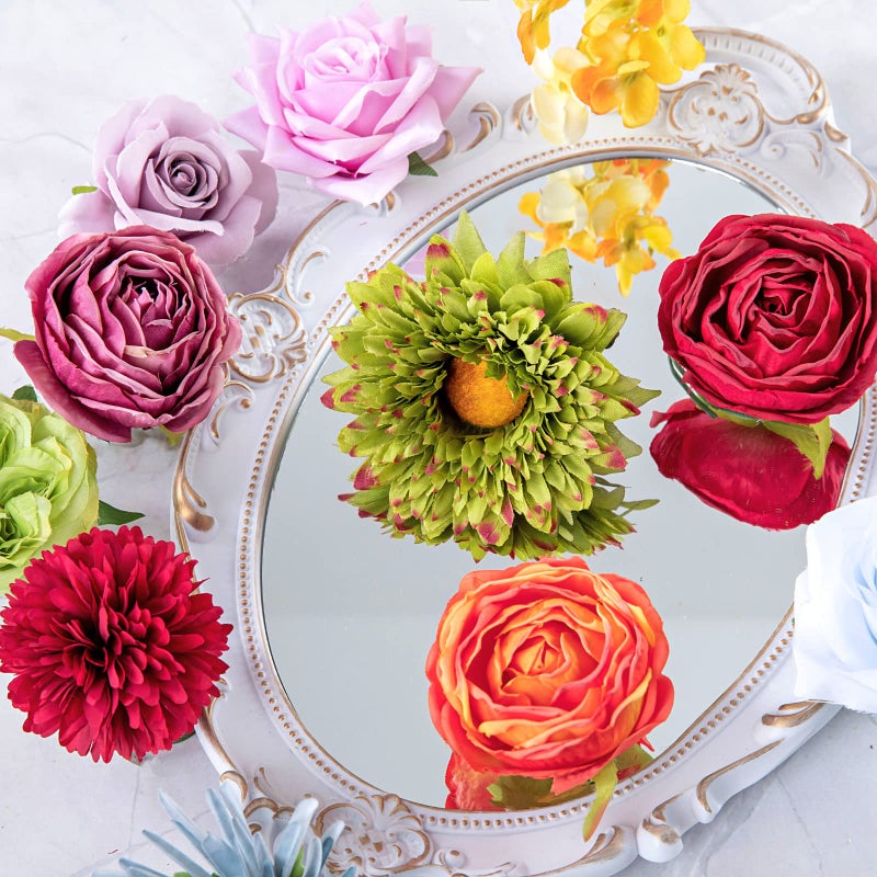 ASTRYAS 38Pcs Artificial Flowers Colorful Combo Box Spring Flowers Fake Sunflowers Silk Roses Faux Peonies Flowers for DIY Wedding Center Bouquet Bride Baby Shower Party Tables Decoration(Rainbow) - Image 3