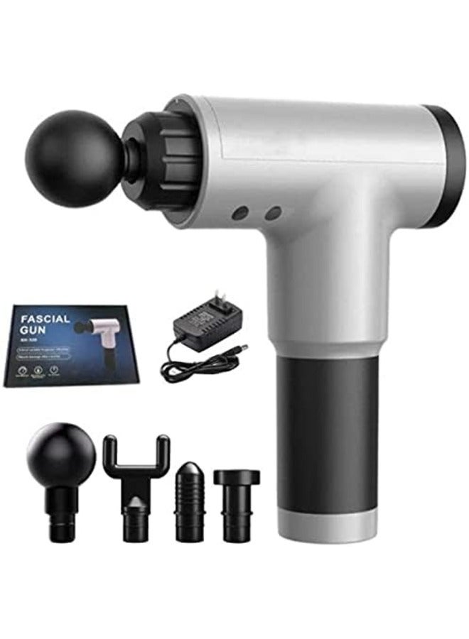 Loquat lectric Massager Portable Massage Gun with Nodes Mini Massage gun for Neck Body Back (Standard, 4 Heads-A) - Image 1