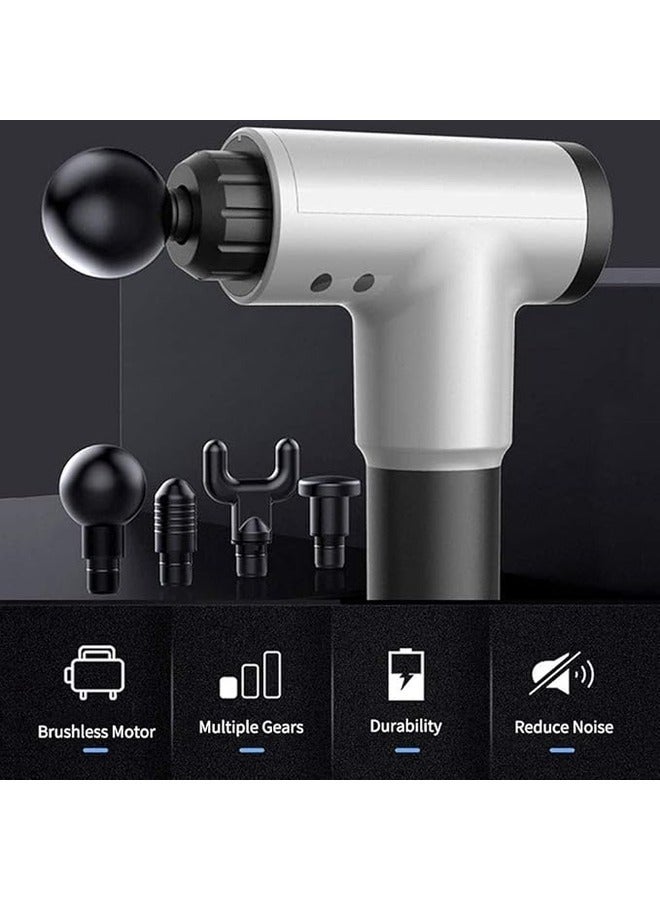 Loquat lectric Massager Portable Massage Gun with Nodes Mini Massage gun for Neck Body Back (Standard, 4 Heads-A) - Image 3